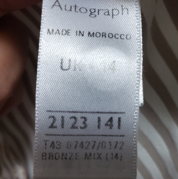 Autograph Marks and Spencer Gold Pinstripe Morrocan Dress Shirt Women's - Picture 7 of 8